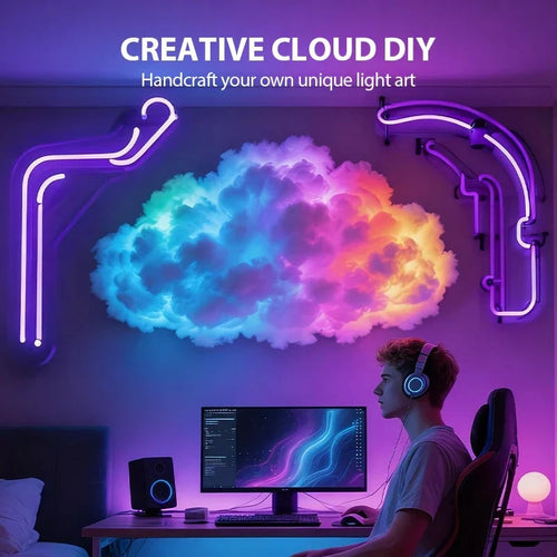 🎉DIY USB-Powered Thundercloud LED Light Decor🌈☁️