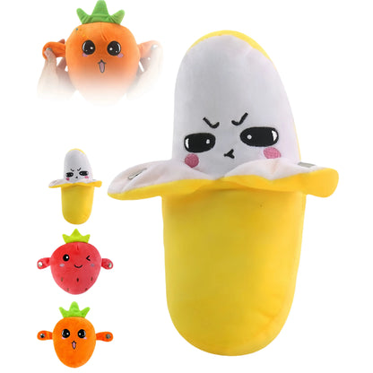 🔥HOTE SALE 49% OFF - 💖Musical Sensory Plush Bundle 🎶 Textured Fruit & Carrot Toys with Fun Sound Effects🍌🍓🥕