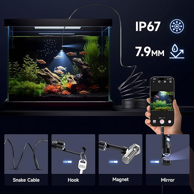 🔥Endoscope Camera with Light📸