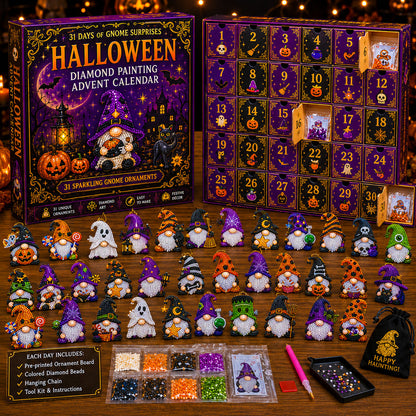 🔥LAST DAY 60% OFF - 🎃✨ 31 Days of Gnome Surprises Halloween Diamond Painting Advent Calendar