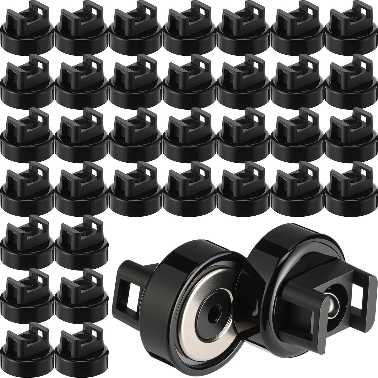 🔥22LBS Heavy-Duty Magnetic Cable Tie Mounts – 22mm Tool-Free Wire Holders with Scratch-Free Rubber Base for Home, Office, RV & Marine.