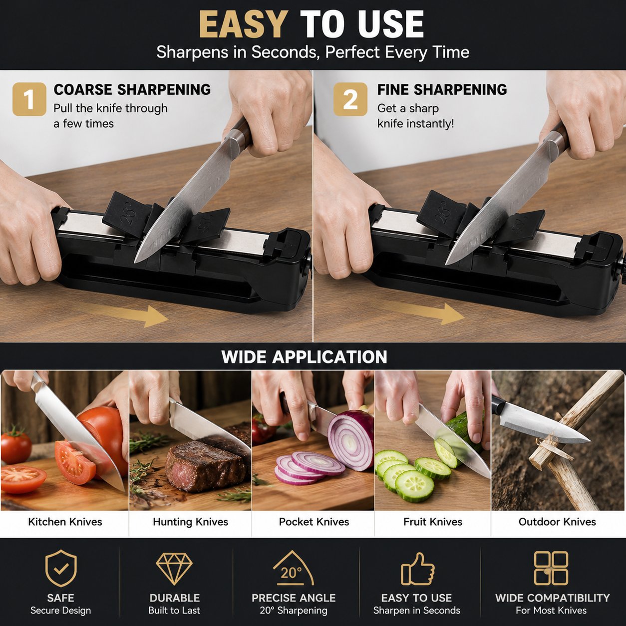 🔥LAST DAY 49% OFF - 🛠️🔪Venture Portable Knife Sharpener