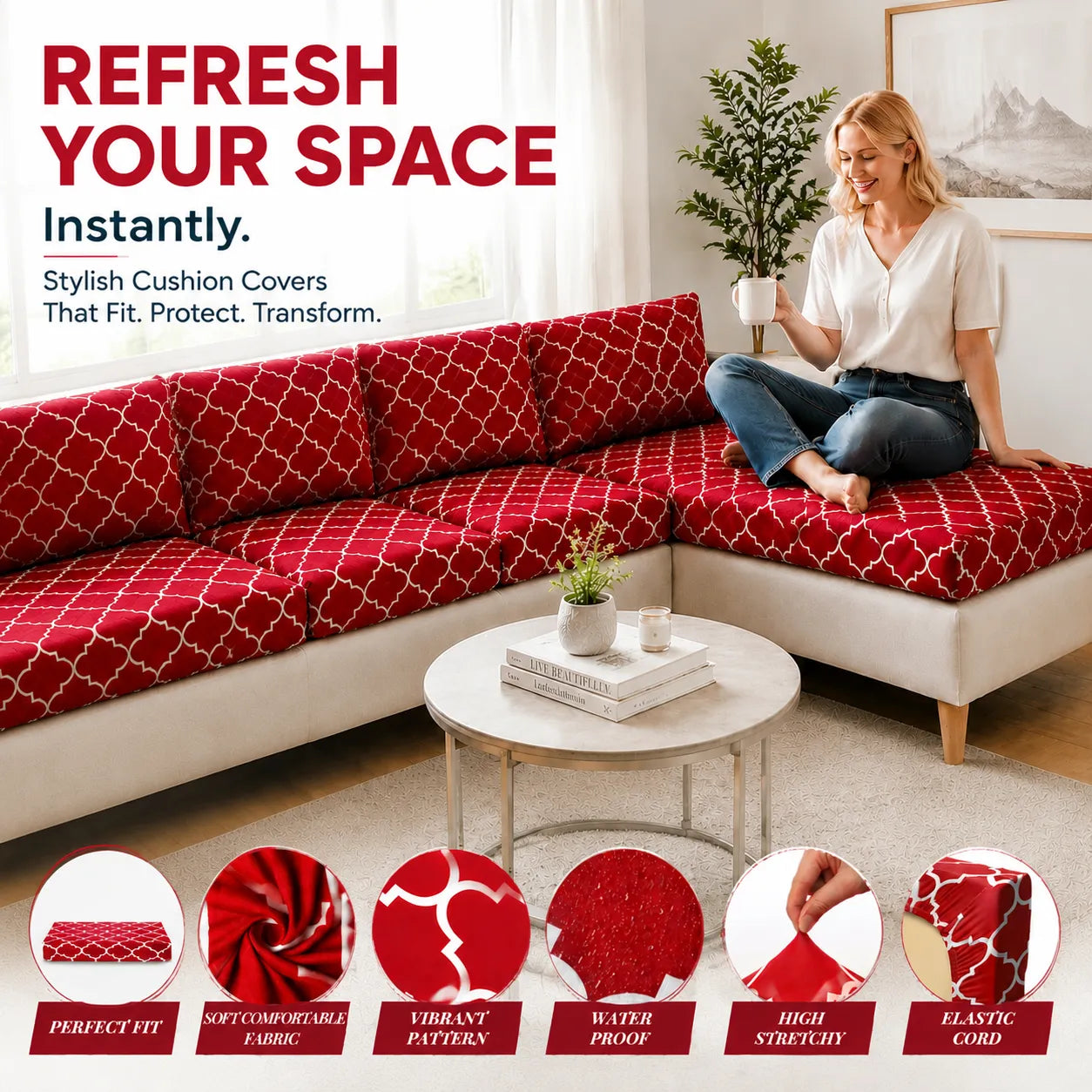 🛋️ Outdoor Patio Sofa Cushion Covers 🔥