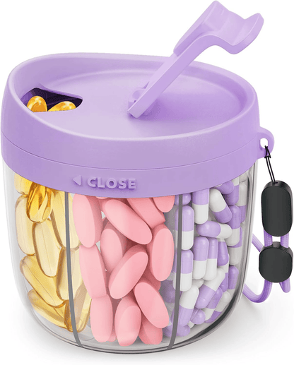 🎁Last Day Promotion 49% OFF🔥Pill Dispenser Bottle with 6 Compartments | Never Miss a Dose Again! 💊⏰
