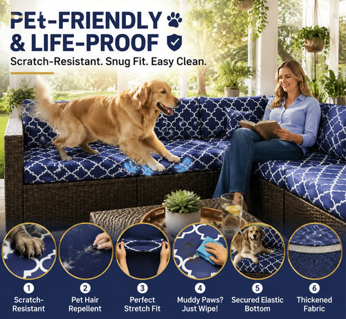 🛋️ Outdoor Patio Sofa Cushion Covers 🔥