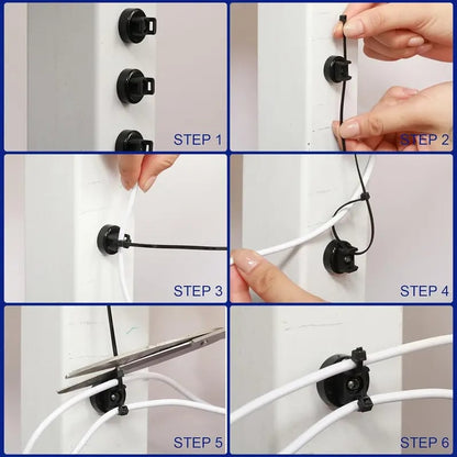 🔥22LBS Heavy-Duty Magnetic Cable Tie Mounts – 22mm Tool-Free Wire Holders with Scratch-Free Rubber Base for Home, Office, RV & Marine.