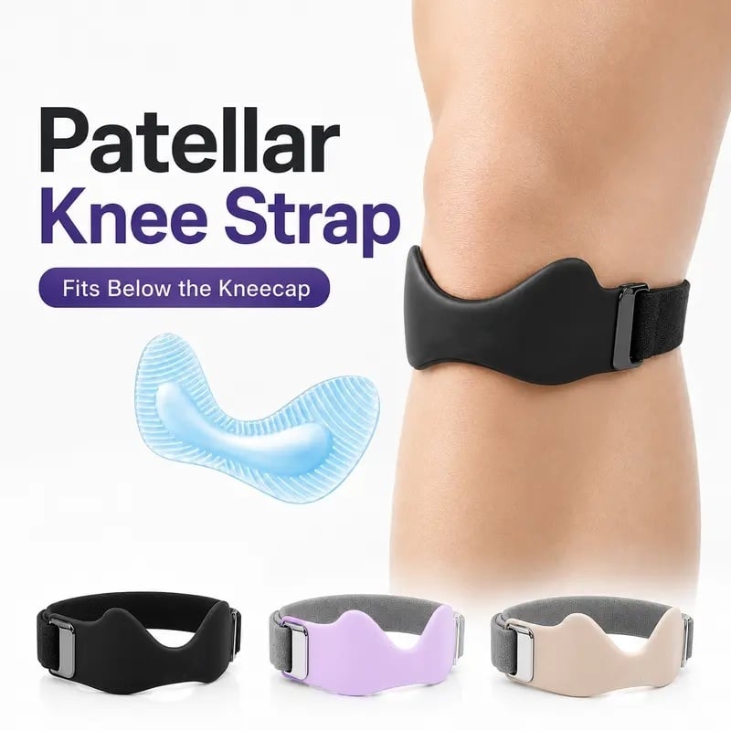 Adjustable Silicone Patellar Tendon Support Strap — — Knee Supporter, Patella Bands for Pain Relief (Sports & Outdoor Accessory)