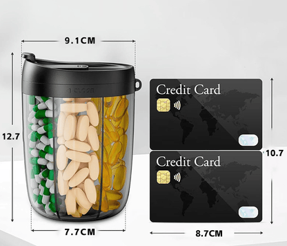 🎁Last Day Promotion 49% OFF🔥Pill Dispenser Bottle with 6 Compartments | Never Miss a Dose Again! 💊⏰