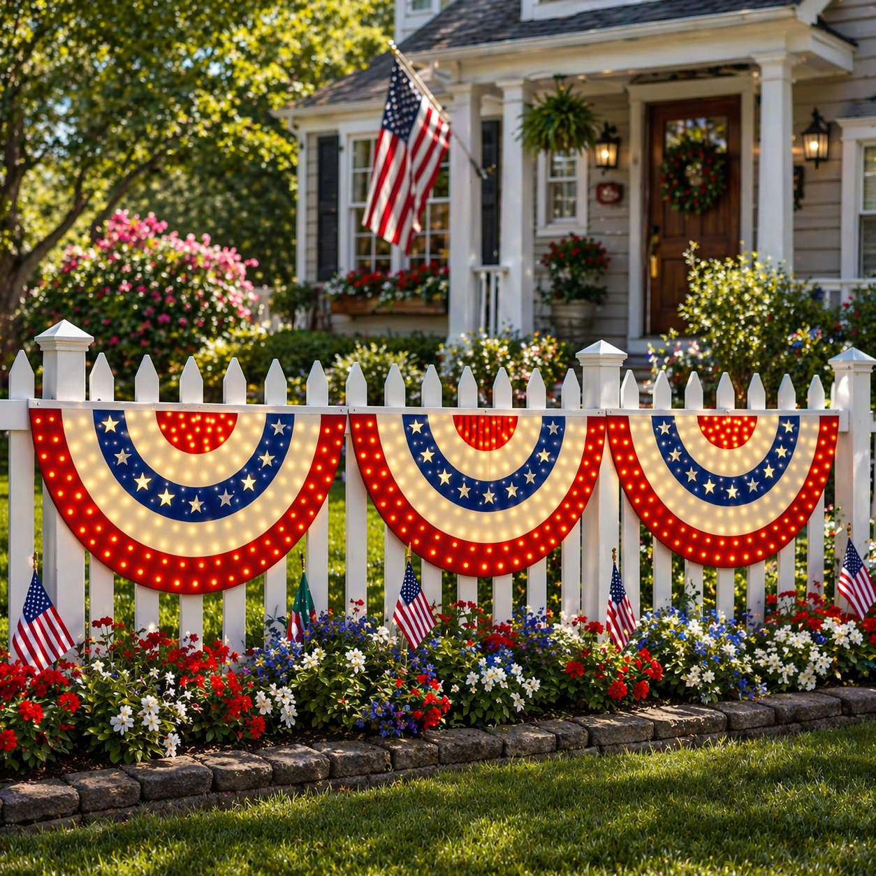 🏆🏆Flash Sale-49% OFF⚡ 50K+ SOLD! 3 x 6 Ft LED Patriotic Bunting Banner for America’s 250th