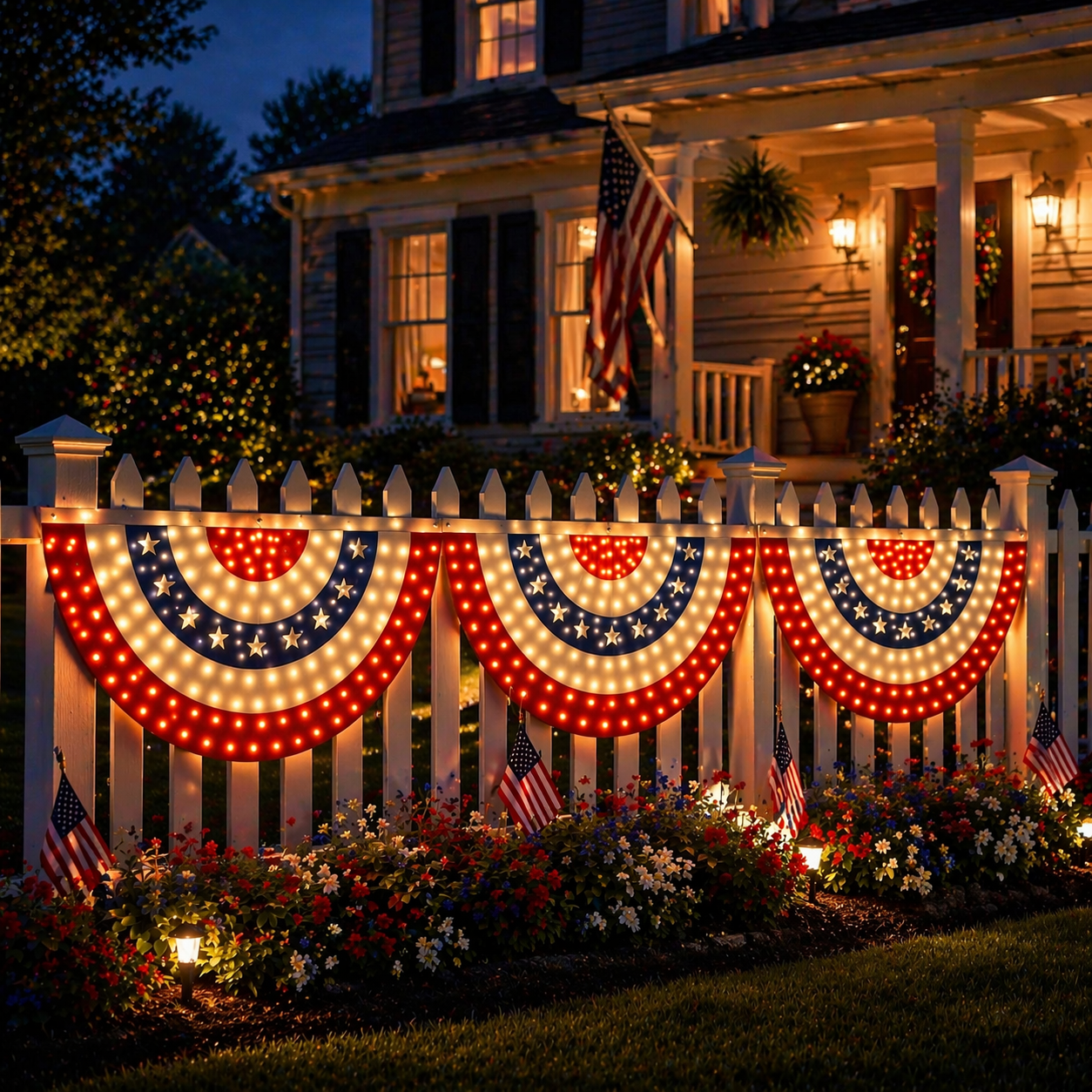 🏆🏆Flash Sale-49% OFF⚡ 50K+ SOLD! 3 x 6 Ft LED Patriotic Bunting Banner for America’s 250th