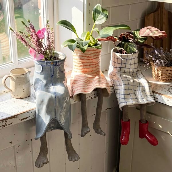 ✨ Cute Legged Human-Shaped Planter Pot Funny Resin Plant Pot