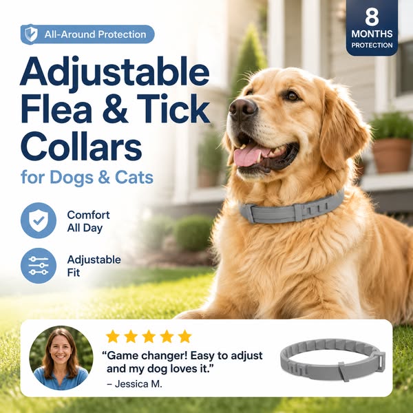 Adjustable Flea & Tick Collars for Dogs & Cats