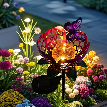 🦋Solar-powered butterfly lotus lantern