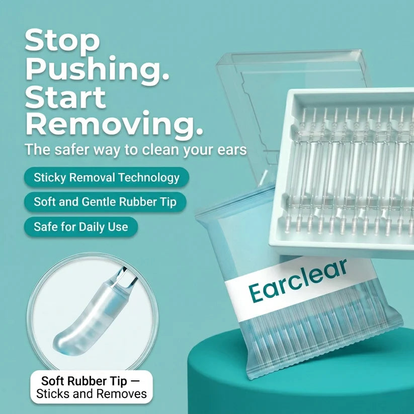 👂 Sticky Ear Cleaning Sticks – Reusable Adhesive Ear Picks, Soft Swabs for Gentle Ear Care