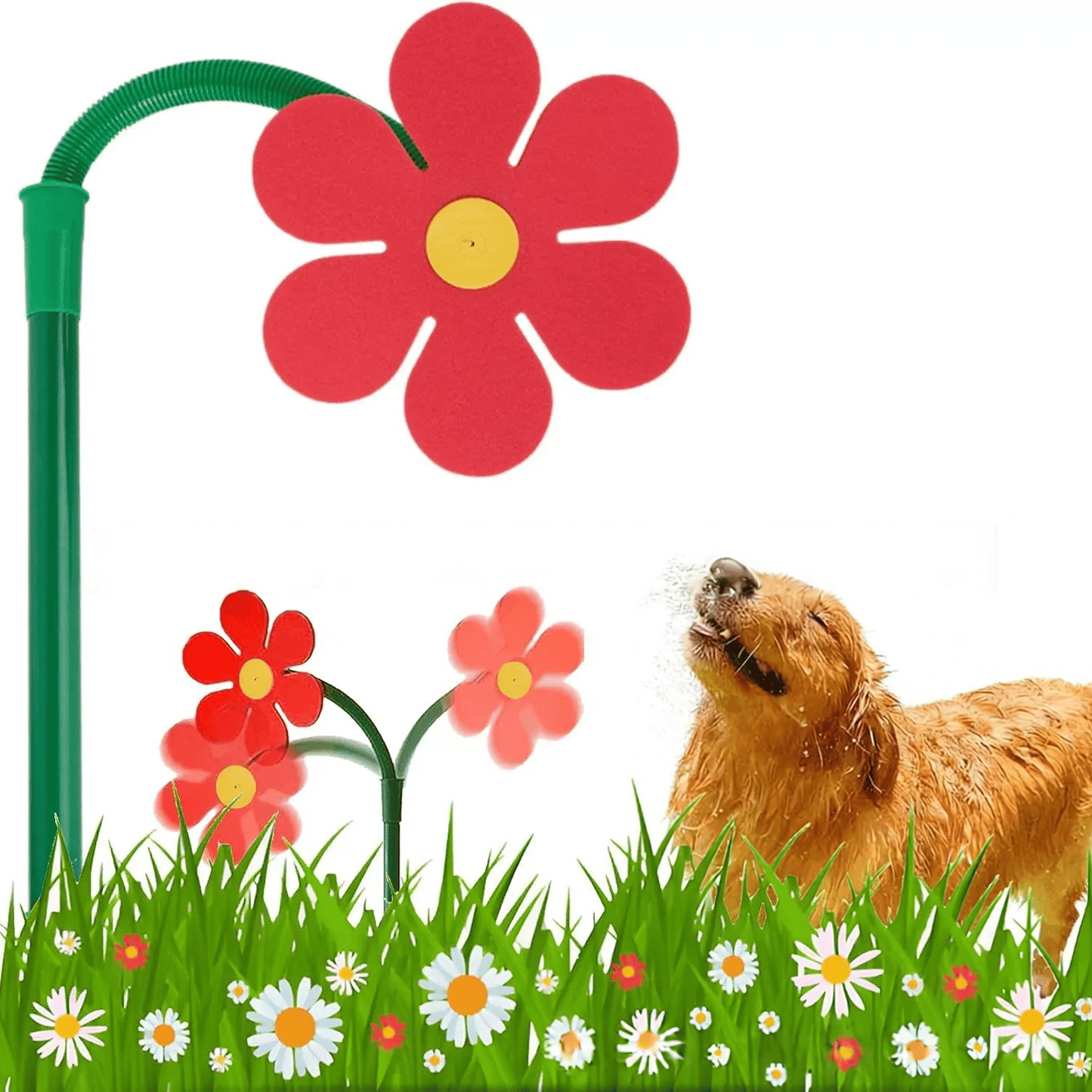 🌼 Crazy Daisy Sprinkler – Funny Dancing Flower Water Sprinkler for Kids, Dogs & Garden Fun