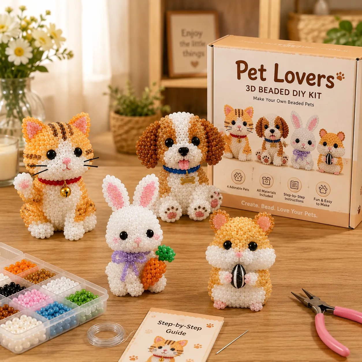 🔥Last Day 50% OFF🧵✨ Tiny 3D Beaded Animal DIY Kit