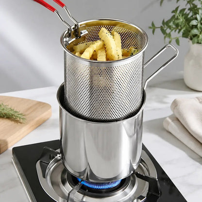 Mini Stainless Steel Deep Fry Pot with Strainer Basket