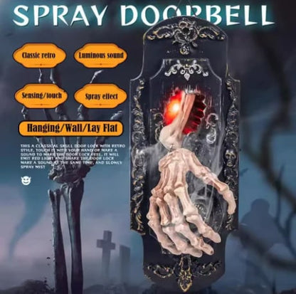 🔥HOT SALE🔥🕸️ Gothic Skeleton Hand Doorbell – Motion Activated Haunted Door Decoration💀🎃