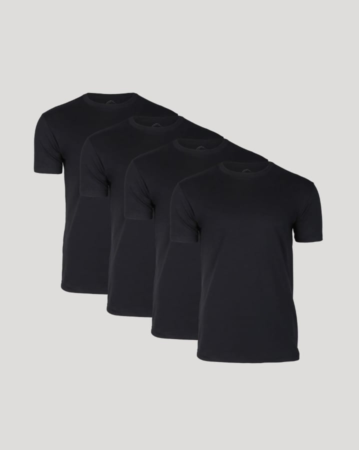 ⚡Hot Sales 49% OFF🔥Men's 4-Pack Crew Neck T-Shirt – Soft Cotton Blend, Athletic Fit, Tagless, Everyday Essential