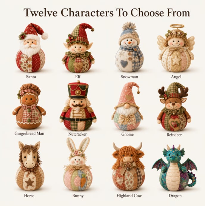 🔥Last Day 49% OFF - 🎄🎅Patchwork Fabric Doll DIY Kit