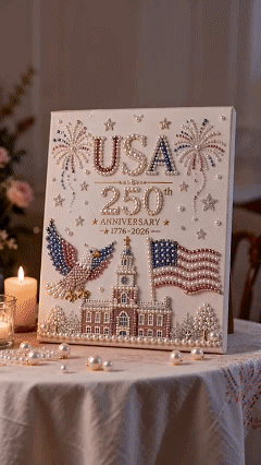 🔥LAST DAY 50% OFF - USA 250th Anniversary DIY Pearl Painting Kit ✨❤️‍🔥