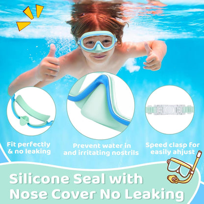 Kids-Swim-Goggles with Nose Cover
