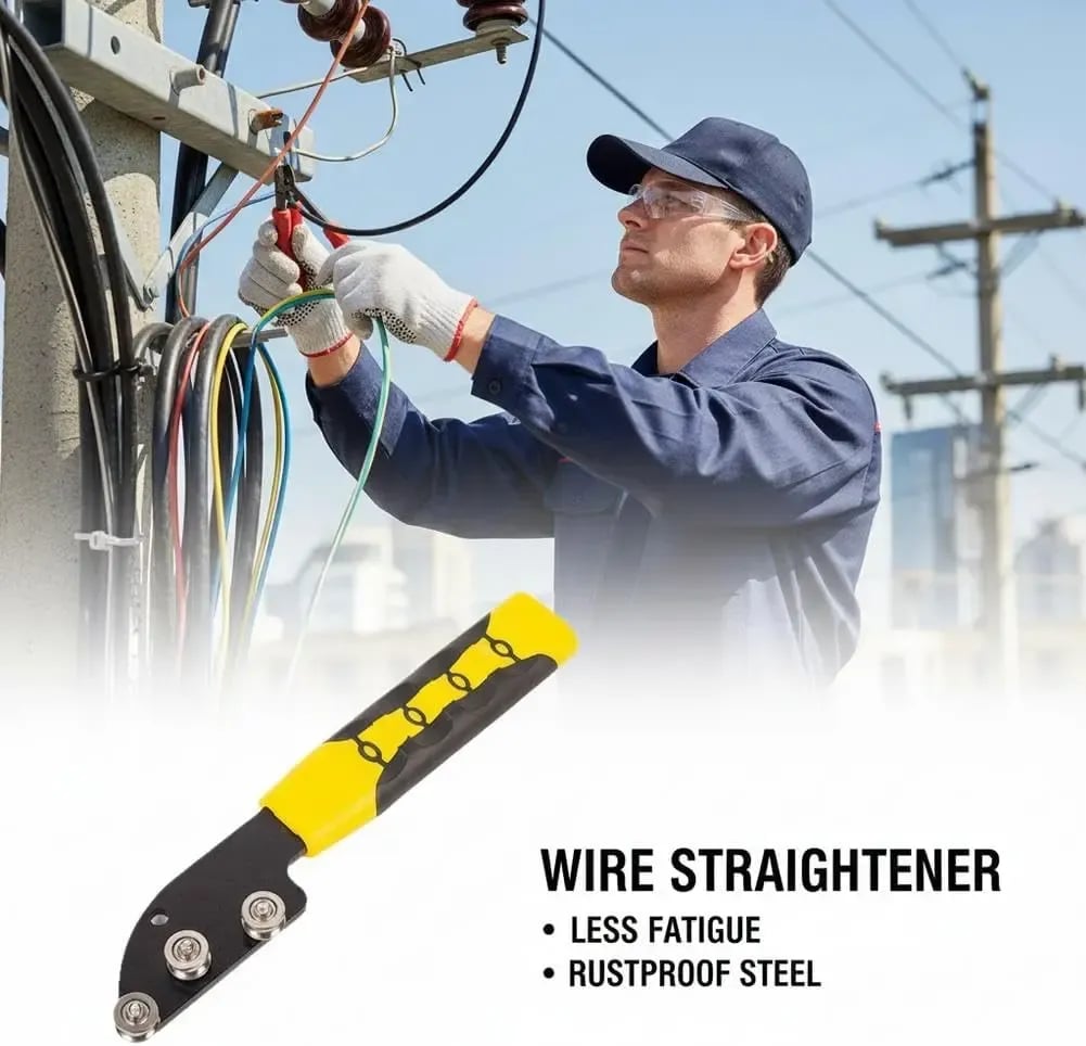 🔧 Stainless Steel Cable Straightener Tool – Manual Wire Bending & Untwisting Tool for Electricians, HVAC & DIY Projects