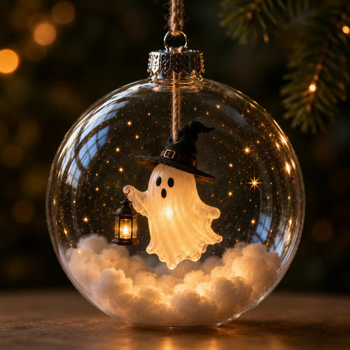 🎃 Limited Halloween Collection-Glowing Halloween Ornament Collection – Cat, Witch, Pumpkin & Ghost Baubles