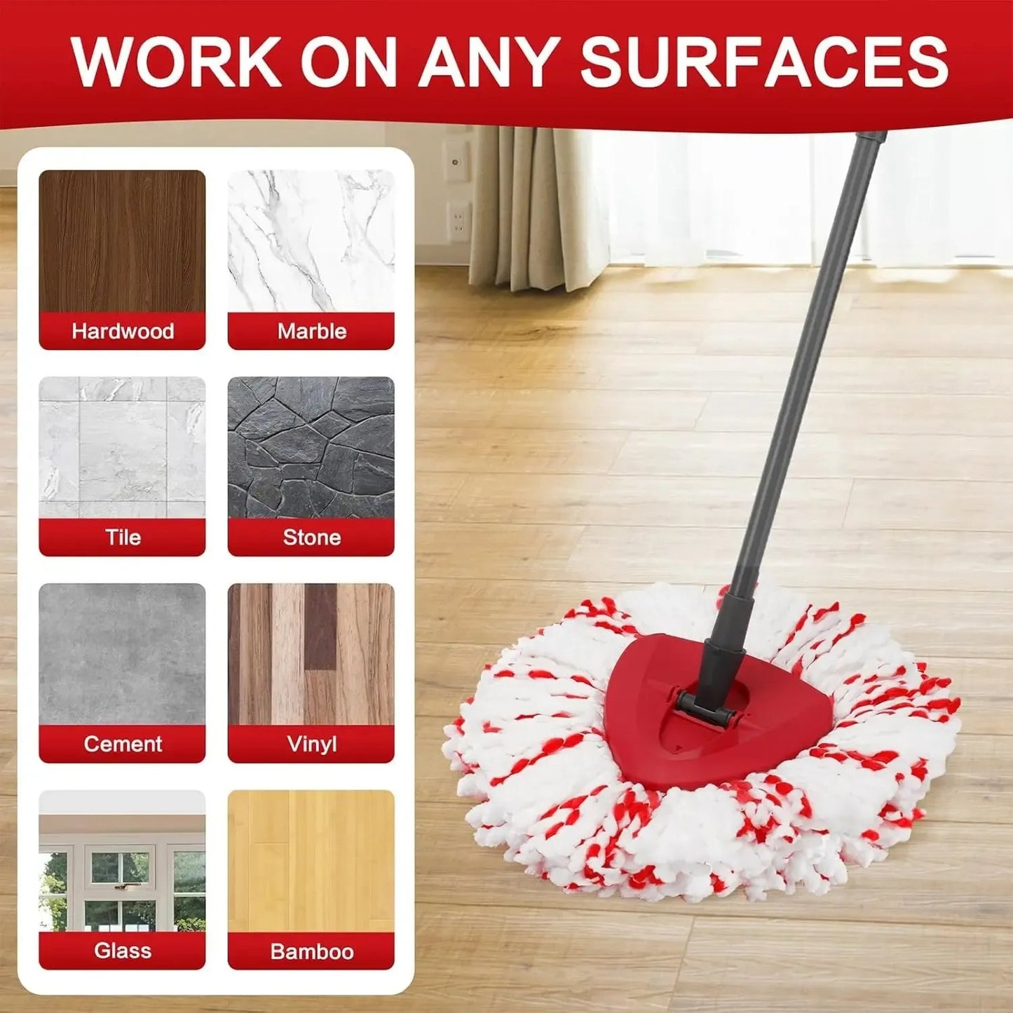 💖Hot 49% OFF🌹🧽 3-Pack Upgraded Spin Mop Head Refills