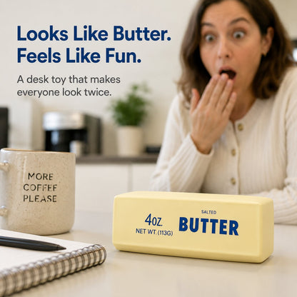 🧈 Butter Bar Squishy Fidget Toy, Soft Slow Rising Squeeze Toy With Crunch ASMR Sound