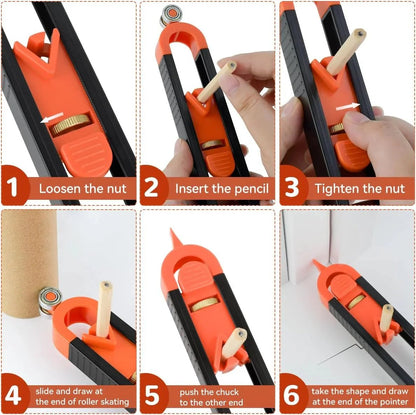 🔥LAST DAY 49% OFF - 🛠️🔧Precision Contour Gauge with Lock – Adjustable Profile Copy Tool for Woodworking & Flooring