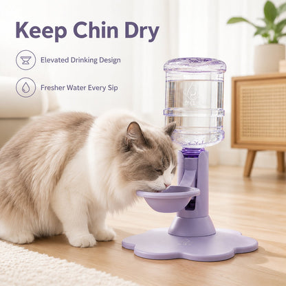 Gravity Pet Water Dispenser Stand - Spill-Proof