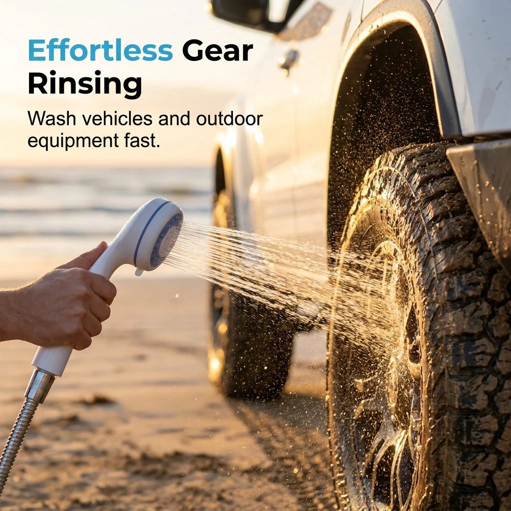 🔥HOT SALE🔥Exclusive Offer🚿 Stay Fresh Outdoors⭐ Portable Camping Shower with Adjustable Flow – For Easy & Convenient Outdoor Cleaning!