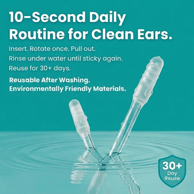 👂 Sticky Ear Cleaning Sticks – Reusable Adhesive Ear Picks, Soft Swabs for Gentle Ear Care