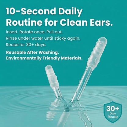👂 Sticky Ear Cleaning Sticks – Reusable Adhesive Ear Picks, Soft Swabs for Gentle Ear Care