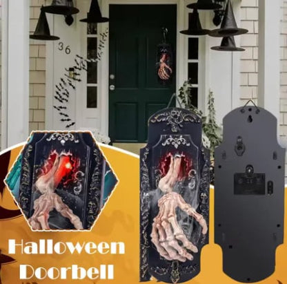 🔥HOT SALE🔥🕸️ Gothic Skeleton Hand Doorbell – Motion Activated Haunted Door Decoration💀🎃