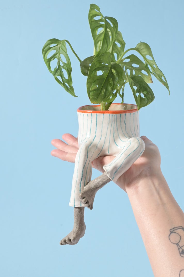 ✨ Cute Legged Human-Shaped Planter Pot Funny Resin Plant Pot