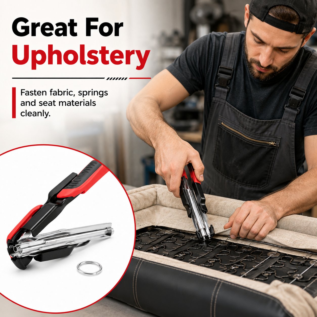 3/4" C Clip Hog Ring Pliers Kit