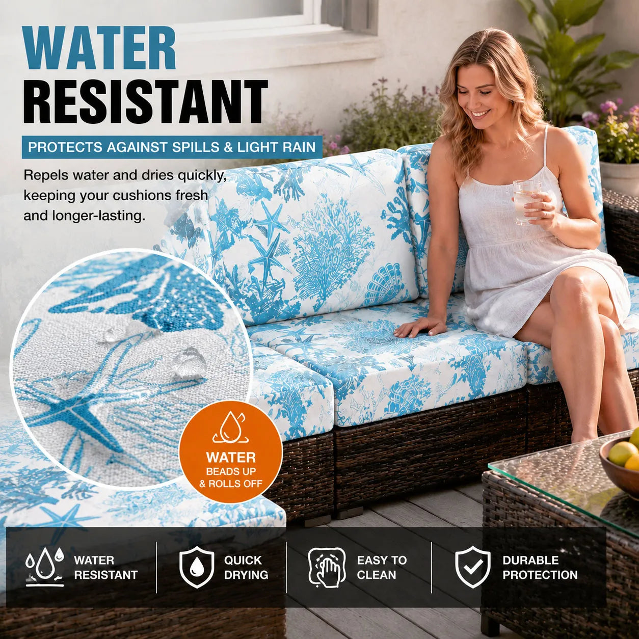 🛋️ Outdoor Patio Sofa Cushion Covers 🔥