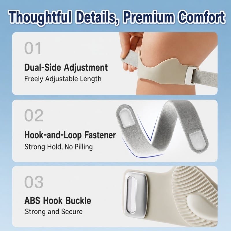 Adjustable Silicone Patellar Tendon Support Strap — — Knee Supporter, Patella Bands for Pain Relief (Sports & Outdoor Accessory)