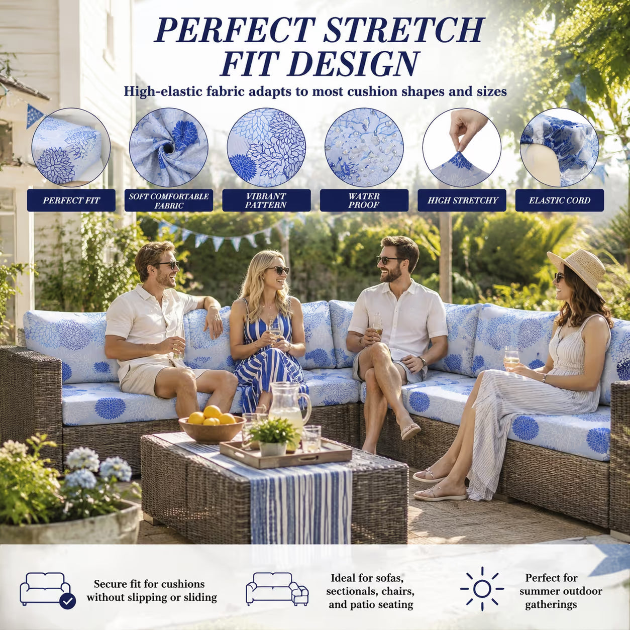 🛋️ Outdoor Patio Sofa Cushion Covers 🔥
