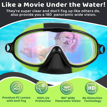 Kids-Swim-Goggles with Nose Cover