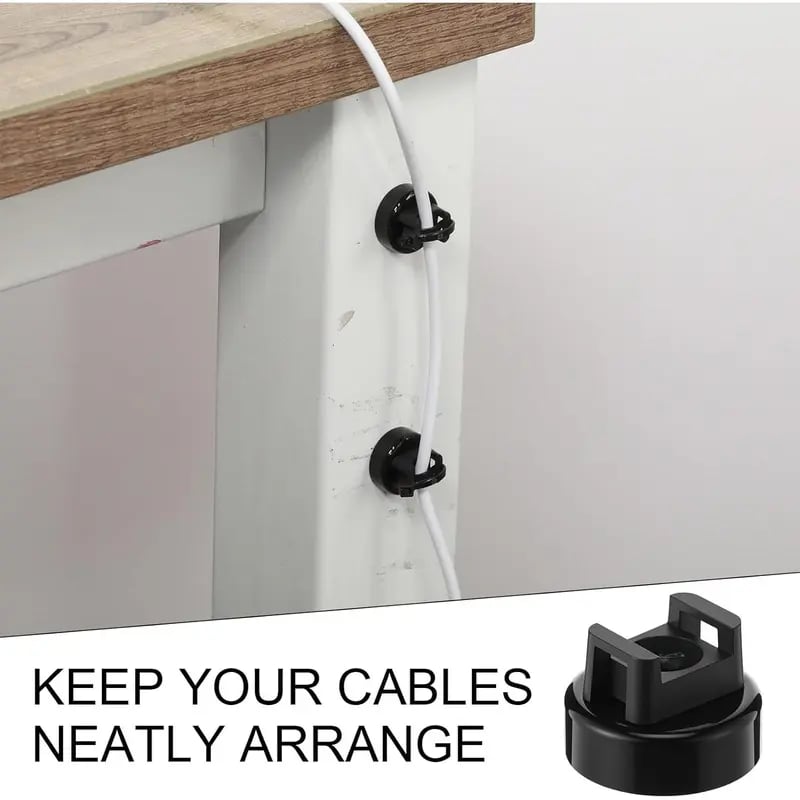 🔥22LBS Heavy-Duty Magnetic Cable Tie Mounts – 22mm Tool-Free Wire Holders with Scratch-Free Rubber Base for Home, Office, RV & Marine.