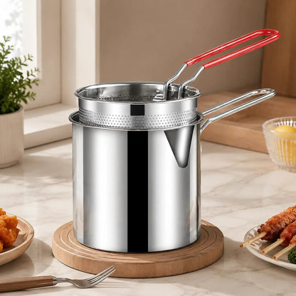 Mini Stainless Steel Deep Fry Pot with Strainer Basket