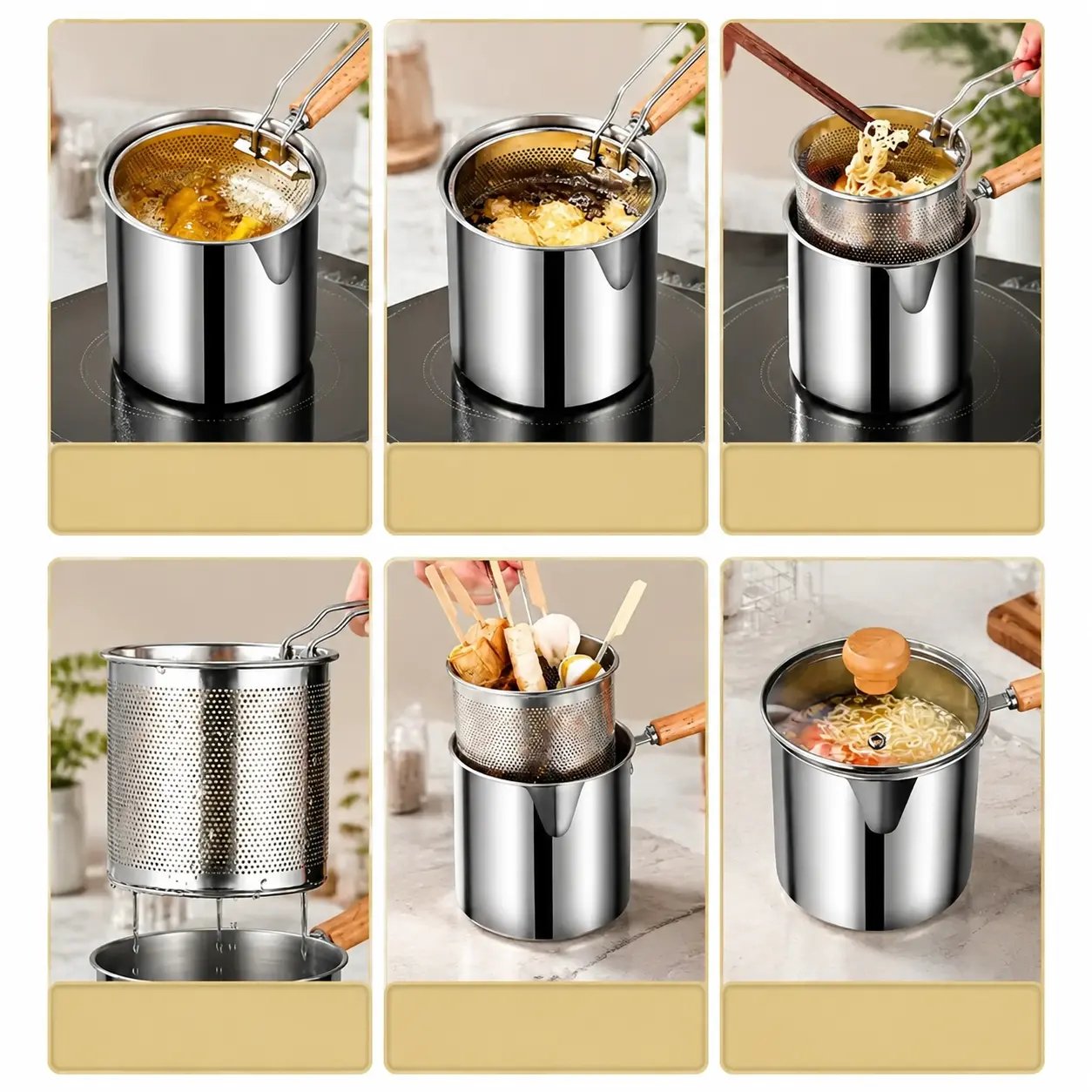 Mini Stainless Steel Deep Fry Pot with Strainer Basket