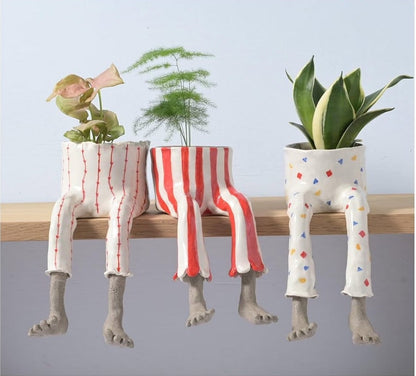✨ Cute Legged Human-Shaped Planter Pot Funny Resin Plant Pot