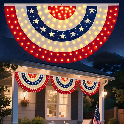 🏆🏆Flash Sale-49% OFF⚡ 50K+ SOLD! 3 x 6 Ft LED Patriotic Bunting Banner for America’s 250th